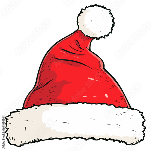 santa hat, dress up, christmas, festival, vector, transparent background, red, celebration, isolated, xmas, winter, cap, hat, decoration, december, season