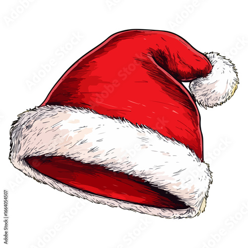 santa hat, dress up, christmas, festival, vector, transparent background, red, celebration, isolated, xmas, winter, cap, hat, decoration, december, season