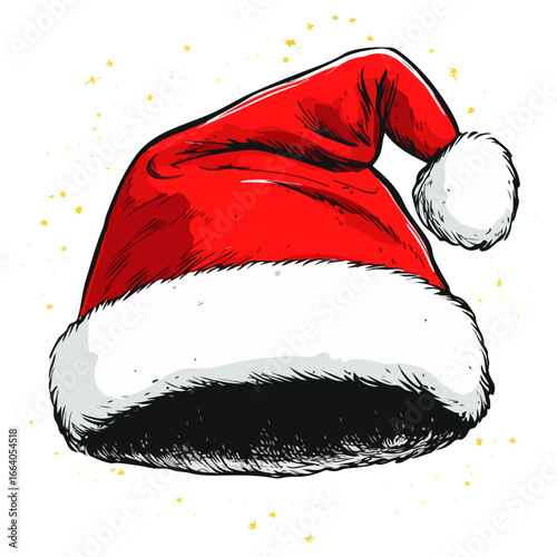 santa hat, dress up, christmas, festival, vector, transparent background, red, celebration, isolated, xmas, winter, cap, hat, decoration, december, season