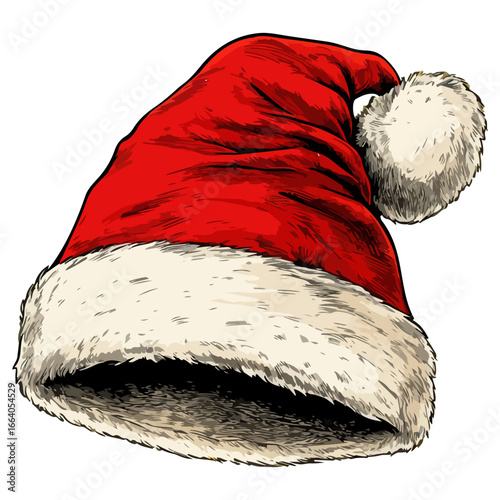 santa hat, dress up, christmas, festival, vector, transparent background, red, celebration, isolated, xmas, winter, cap, hat, decoration, december, season