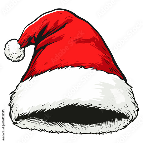santa hat, dress up, christmas, festival, vector, transparent background, red, celebration, isolated, xmas, winter, cap, hat, decoration, december, season