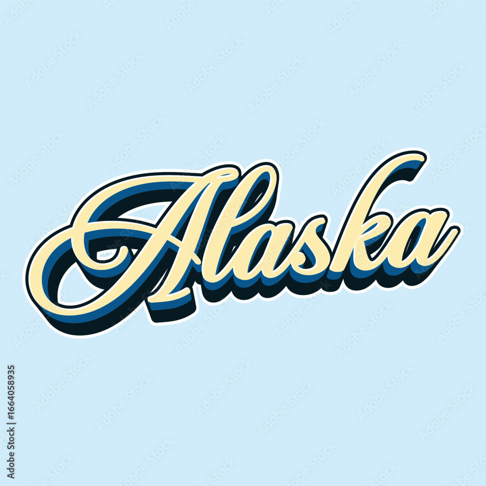 Obraz premium Alaska hand made script font. Vector Alaska text typography design for tshirt hoodie baseball cap jacket and other uses vector
