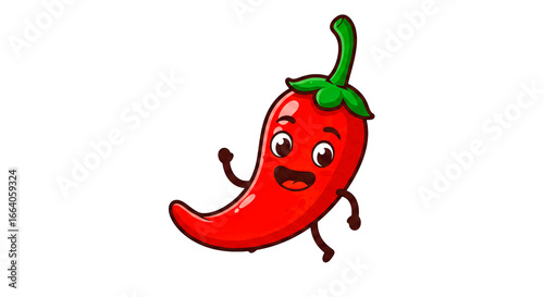 Título Animado de Pimenta Vermelha Sorridente Isolada