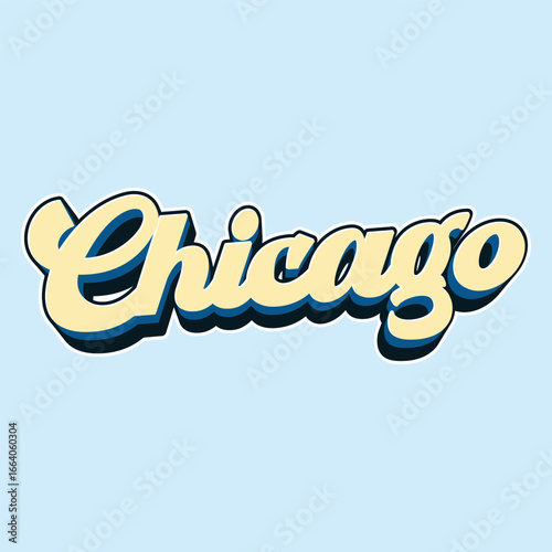 Chicago. Lettering phrase isolated on white background. Design element for poster, card, banner, t shirt. Vector illustration
