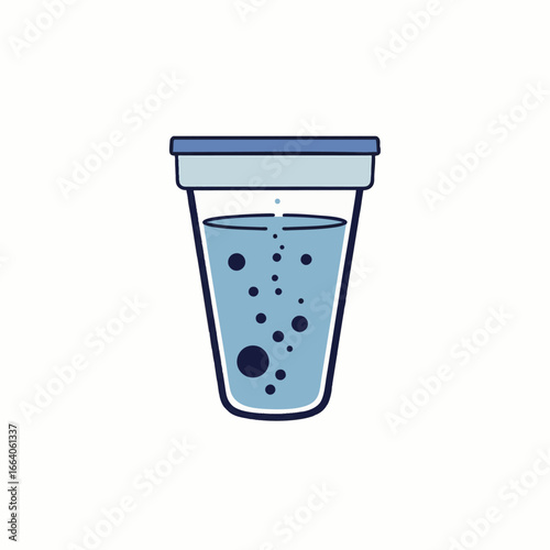 Modern minimalist icon for office water stations, with clear instructions, sleek corporate branding, and contemporary design, enhancing user experience.