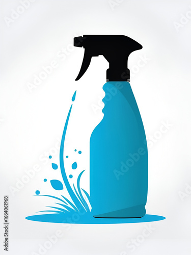 Spray bottle silhouette vector, spray cleaning icon