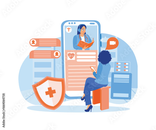 Online health consultation with doctor on mobile phone