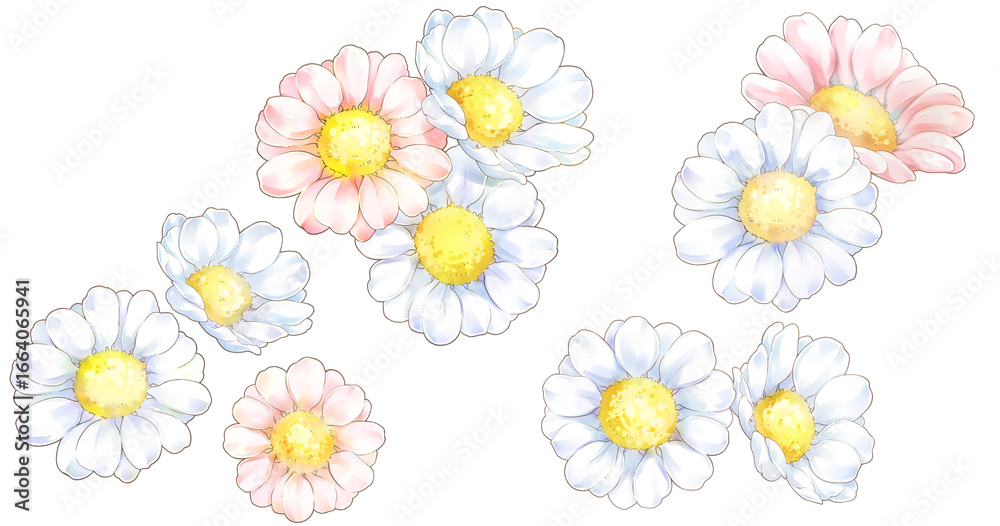 Obraz premium Cute white and pink Marguerite