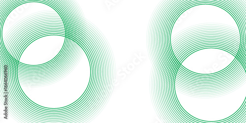 Green white abstract background overlap layer on bright space with circles effect decoration. Modern banner with lines style. Graphic design element stripes concept for flyer,