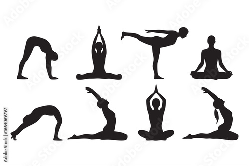 Yoga, Stretching, and Wellness Vector Icons for Active Living