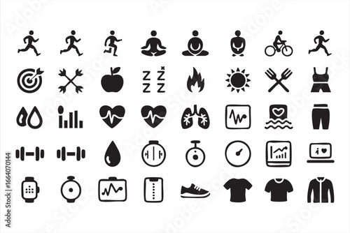 Vector Collection of Fitness, Wellness, and Performance Icons
