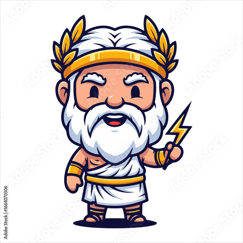 Cute chibi mascot of Zeus