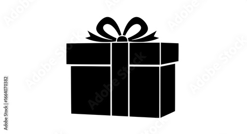 Gift Icon A Simple Black and White Present Illustration