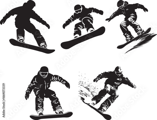 Person Snowboarding icon clean simple silhouette