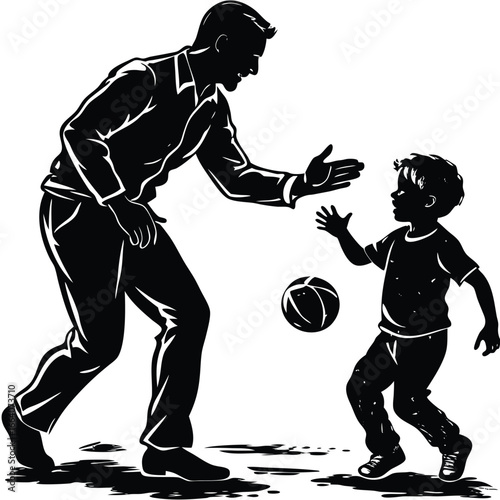 man and kid silhouette