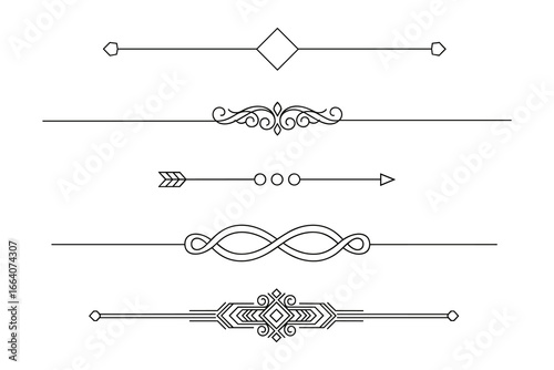 Elegant Ornamental Dividers Set, Classic Decorative Line Separators, Text Adornments