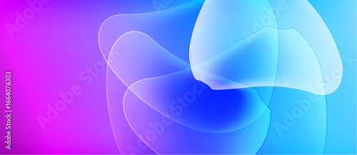 Abstract fluid shapes blend vibrant purple, blue hues. Soft gradients create dreamy, ethereal visual effect. Smooth transitions dominate composition.