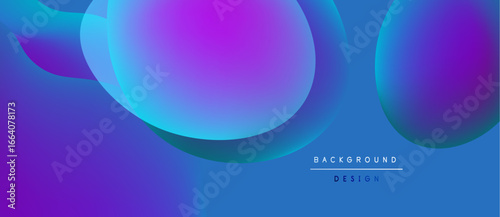 Abstract fluid shapes, vibrant blue purple gradients. Modern design, smooth curves create dynamic composition. Background element.
