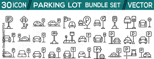 parking lot bundle vector icon
