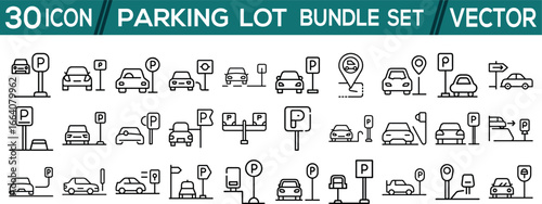 parking lot bundle vector icon