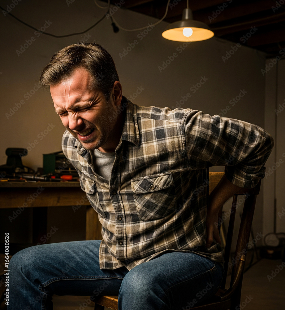 Obraz premium Lower back pain expression 