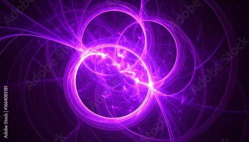 Wallpaper Mural A vibrant abstract design showcases concentric circles of glowing purple light in a dark background. Torontodigital.ca