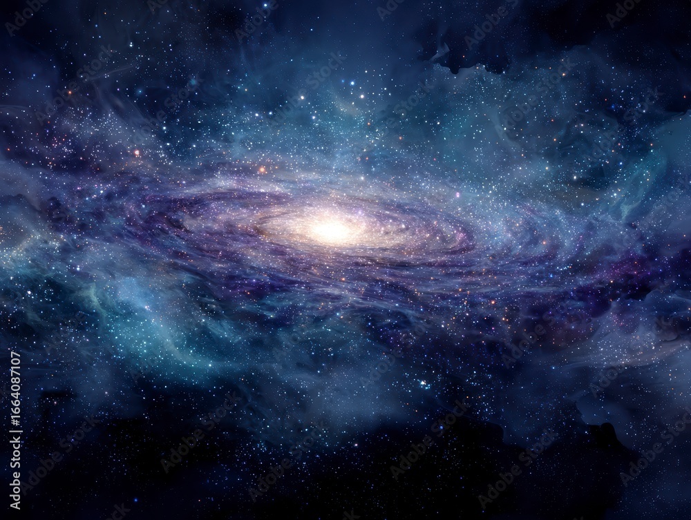 Obraz premium Stunning Galactic Swirl in Deep Space