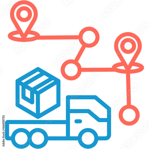 Last Mile Delivery line color icon
