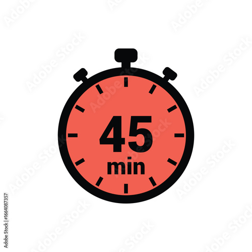 min 45 time icon vector design illustration background