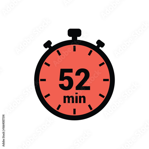 min 52 time icon vector design illustration background