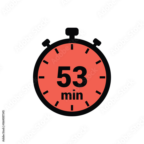 min 53 time icon vector design illustration background