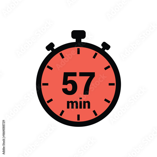 min 57 time icon vector design illustration background