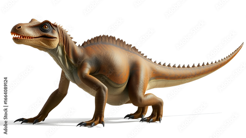 Naklejka premium Prehistoric Reptile, White Background