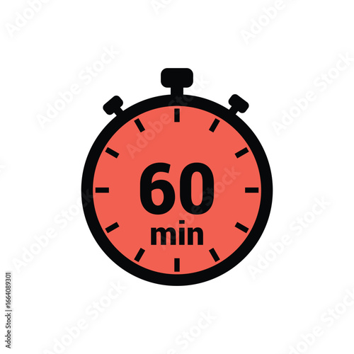 min 60 time icon vector design illustration background