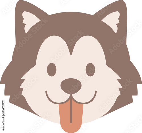 Cute Husky Head Happy illustration