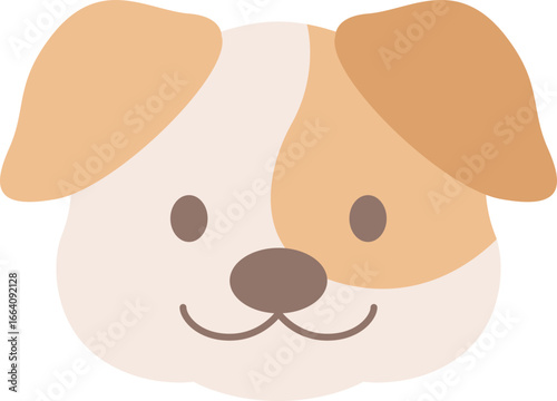 Adorable Doggy Face Friendly Expression Illustration