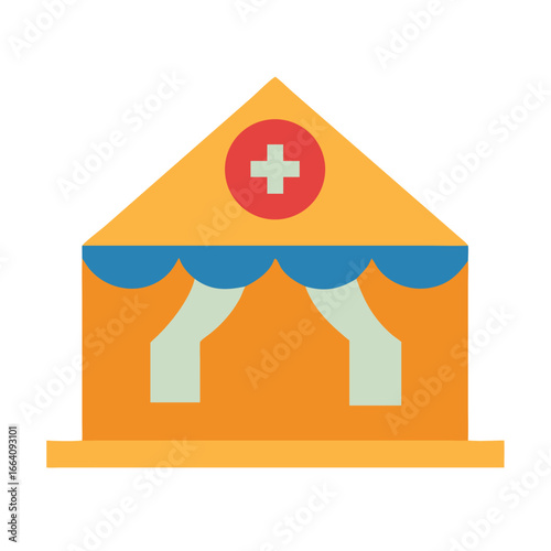 Medical tent icon illustration for health and safety campaigns