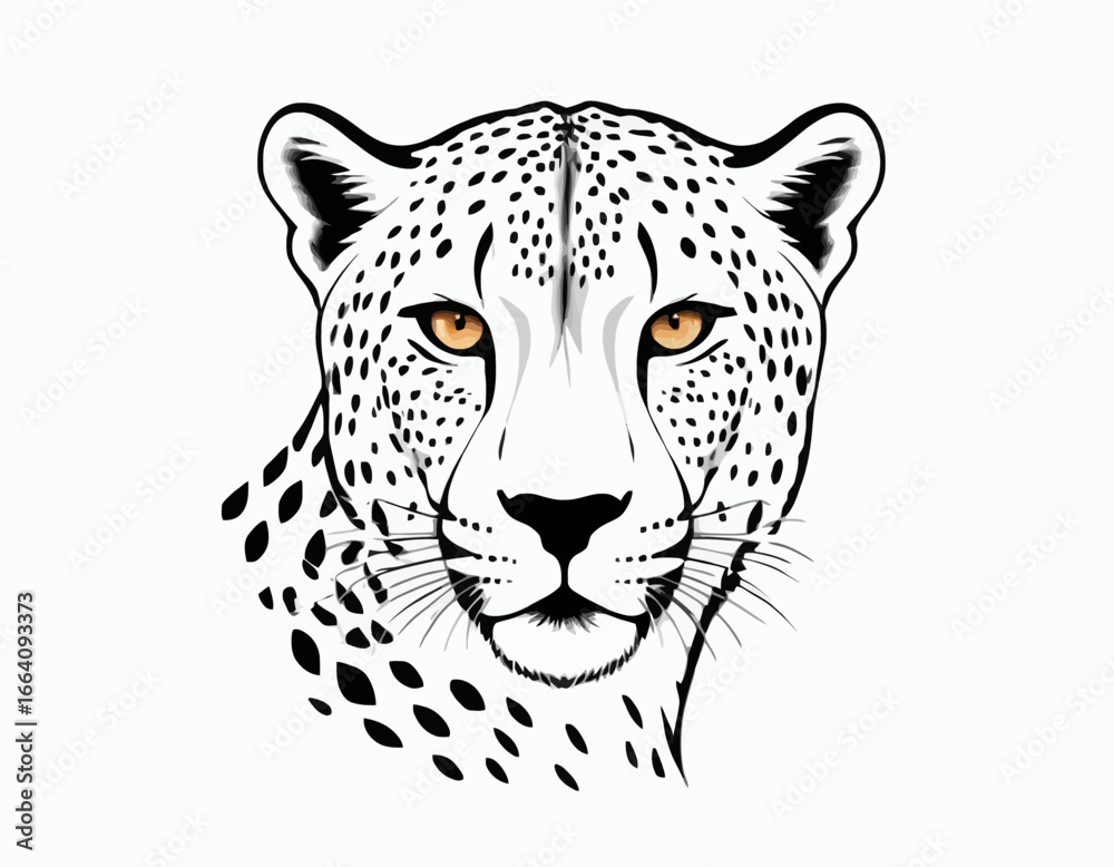 Obraz premium Cheetah Silhouette digital Art, Intricate Powerful and Ready for Print or Web, Sharp Details. Strong Identity. Timeless Design, Symbolize Strength, Courage, Logo, and Leadership