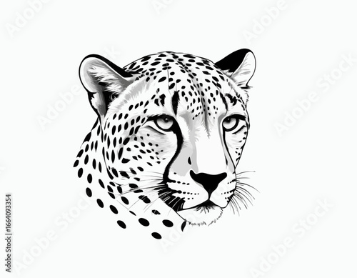 Cheetah Silhouette digital Art, Intricate Powerful and Ready for Print or Web, Sharp Details. Strong Identity. Timeless Design, Symbolize Strength, Courage, Logo, and Leadership