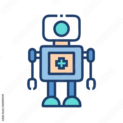 Healthcare robot concept illustration for medical industry design
