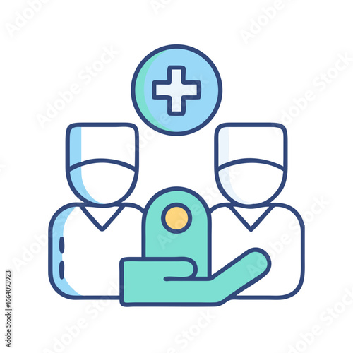 Medical team holding a newborn baby with care