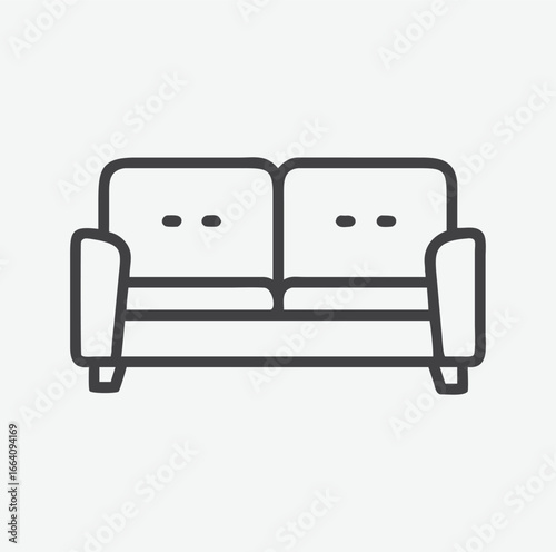 Modern and Minimalist Reversible Sectional Sofa Icon in Clean Line Art Style