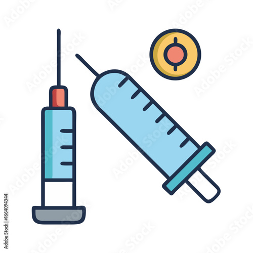 Vaccination syringes injection medical treatment health care prevention concept