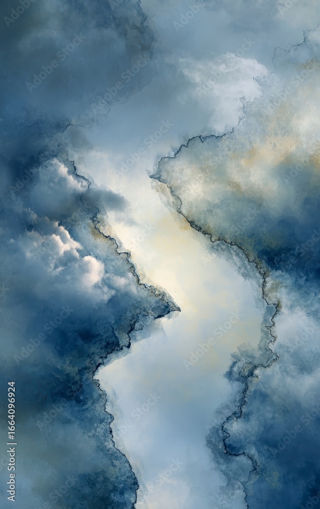 Obraz premium Abstract Blue and White Cloud Formation