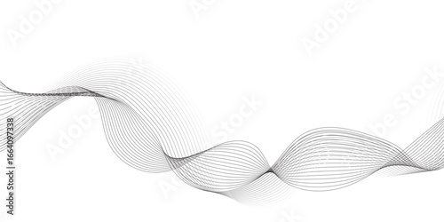 gray wave curve lines banner background design. Digital frequency track equalizer. Stylized line art background. modern soft luxury texture with smooth and clean vector subtle background illustration