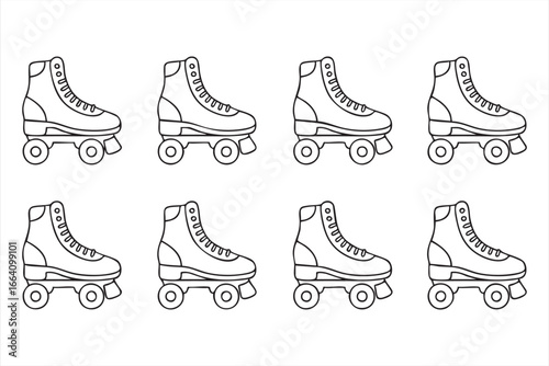 Roller Skate Icon Collection for Fitness and Sport Designs