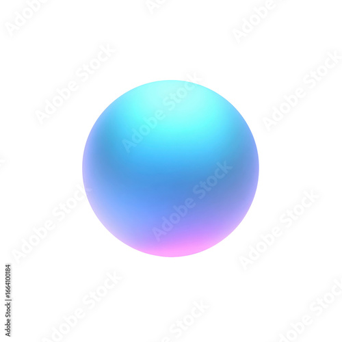 Abstract Pastel Sphere Gradient Blue, Pink, and Cyan Orb
