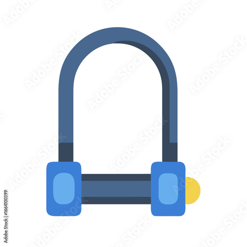 Blue U-Lock illustration with rounded edges on a solid black background