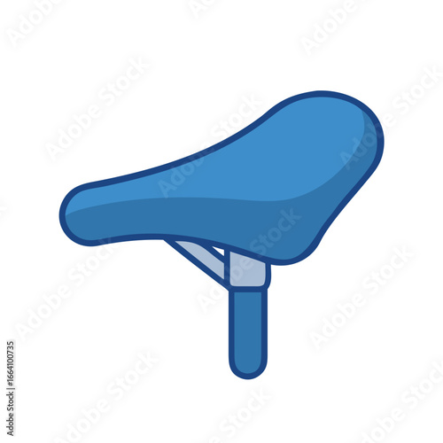 Stylized bicycle seat illustration on black background for sport and recreation themes