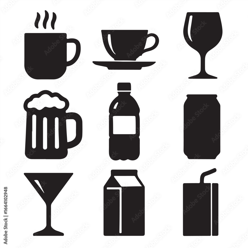 custom made wallpaper toronto digitalSet of Beverages icons bundle pack collection